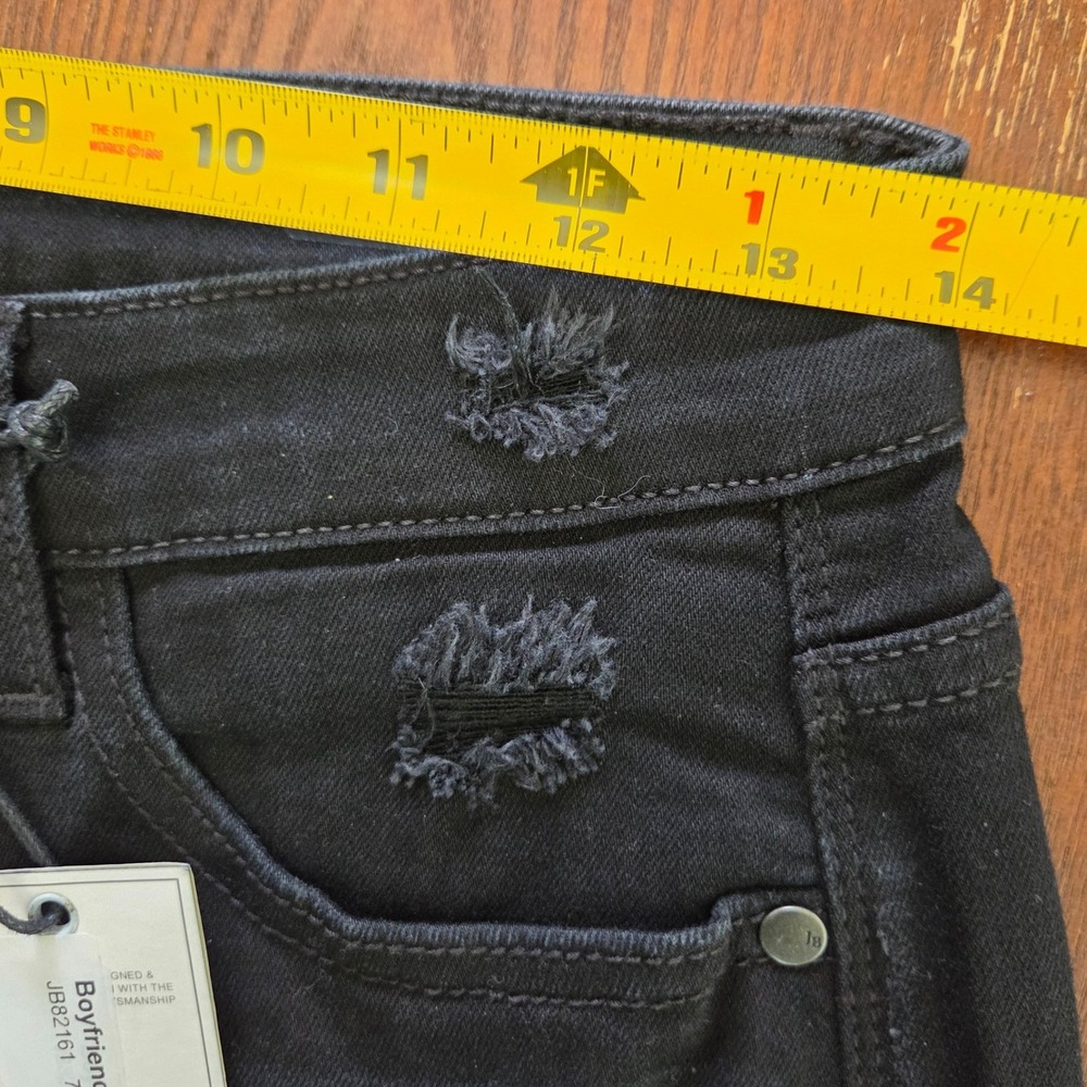 NWT Judy Blue Boyfriend Fit Distressed Black Jeans Casual Denim - Picture 10 of 12